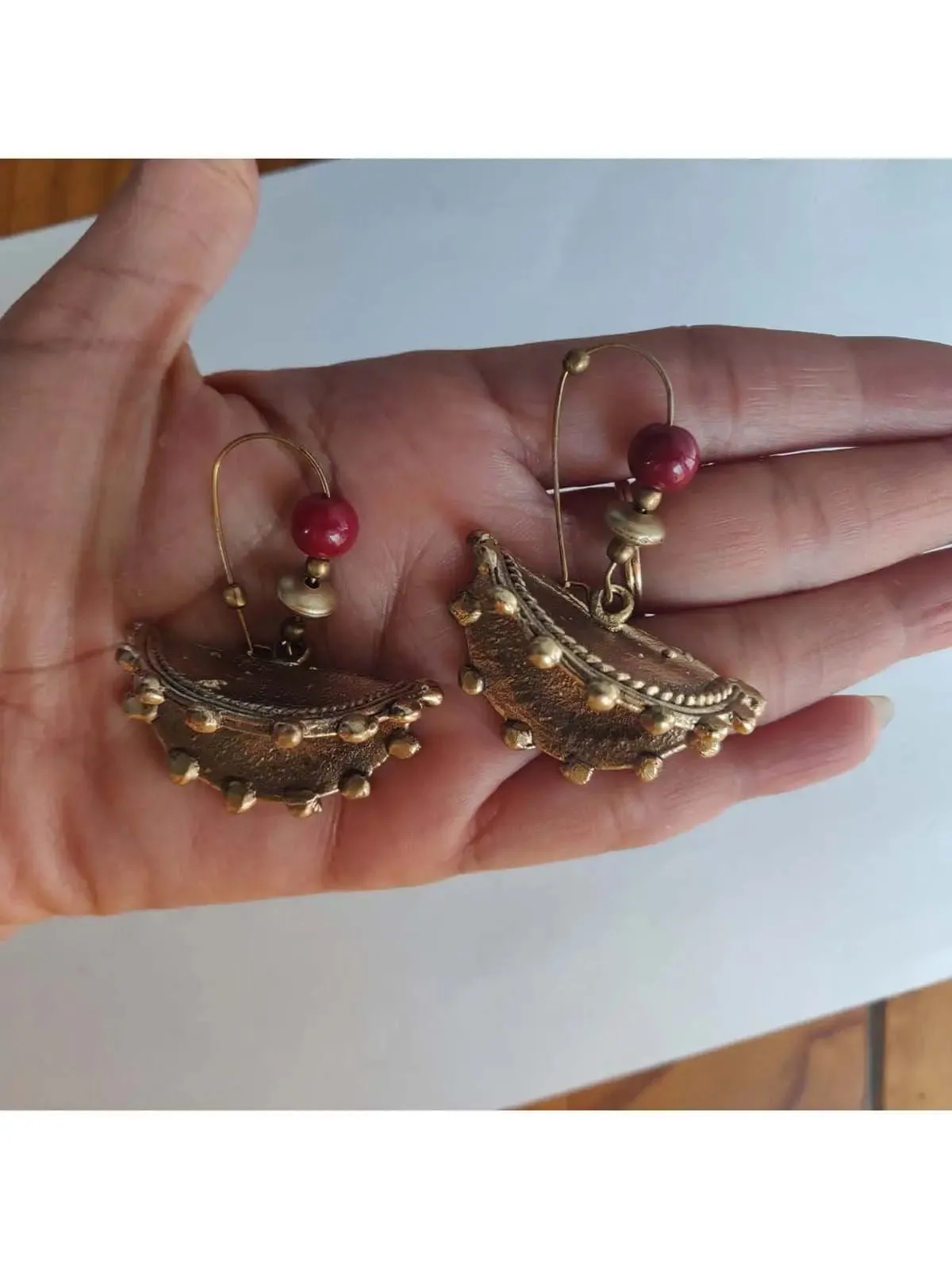 Pie Brass Earrings