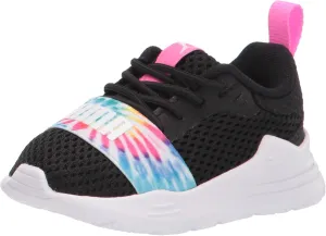 PUMA Wired Run Rainbow AC INF Girls' Infant-Toddler Sneaker 4 M US Toddler Black-Rainbow-Tie Dye