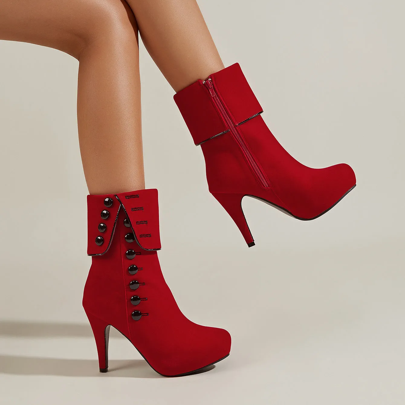 Red High Heel Ankle Boots for Women | Elegant Shoes For Parties