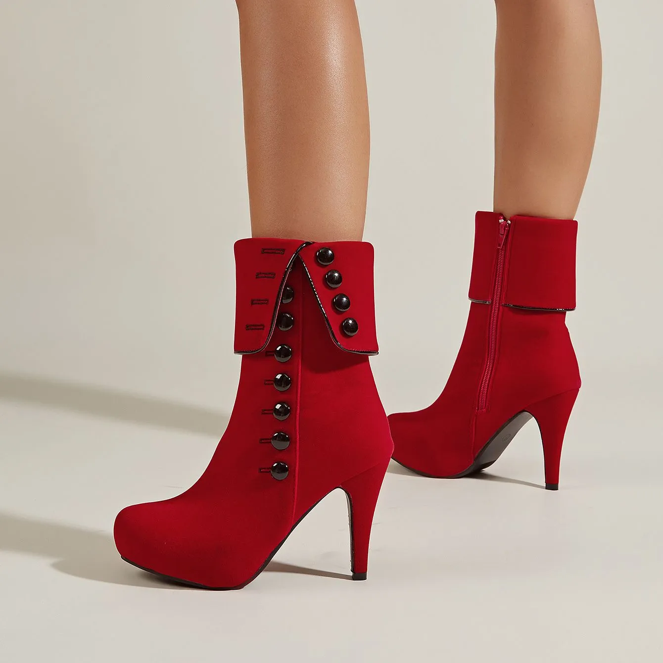Red High Heel Ankle Boots for Women | Elegant Shoes For Parties
