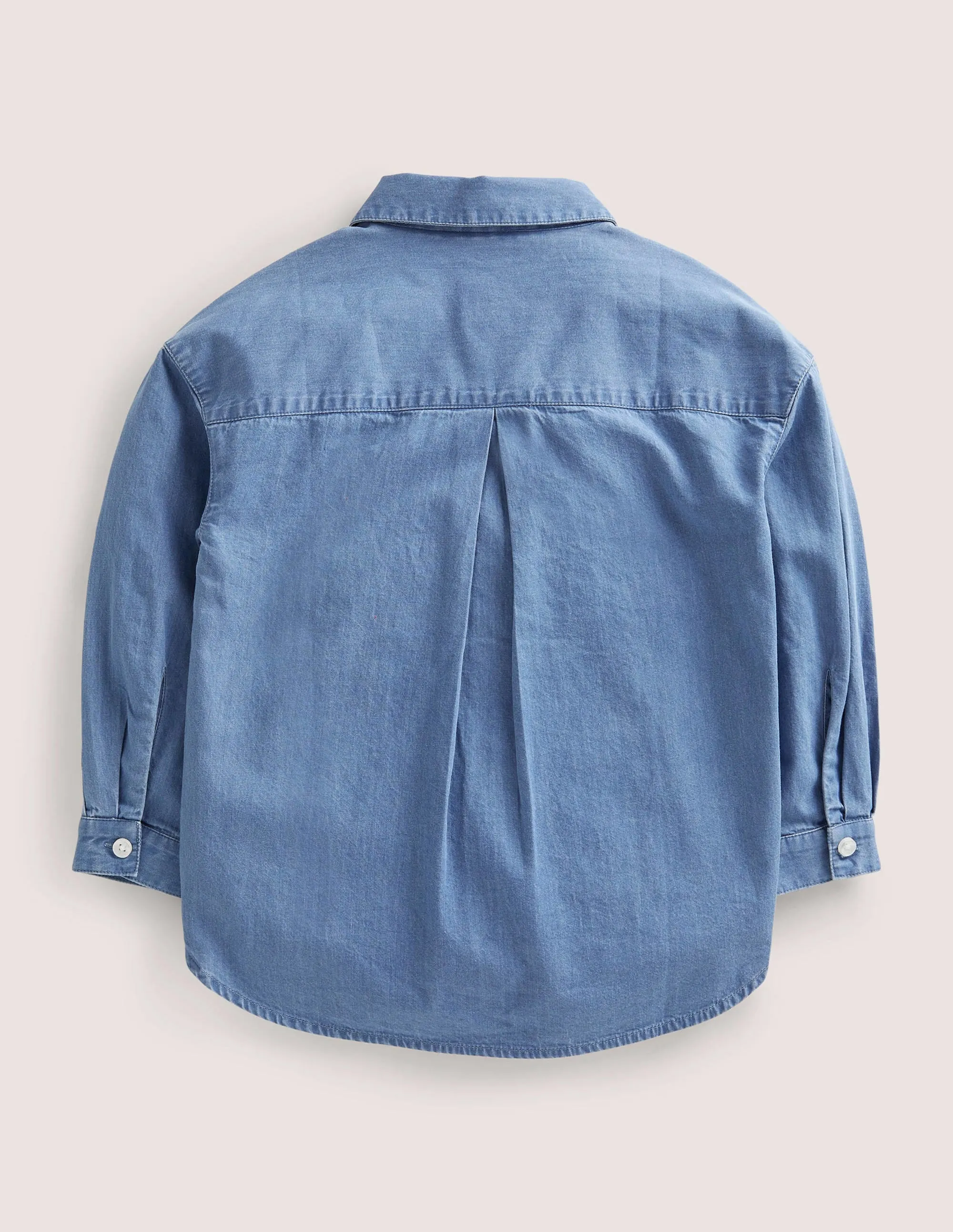 Relaxed Denim Shirt-Mid Vintage Denim