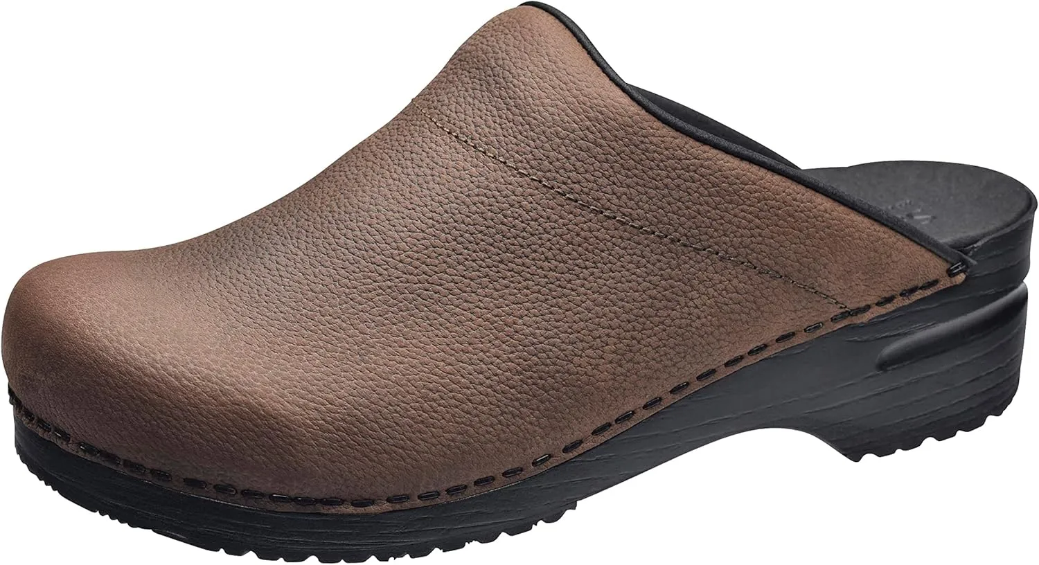 Sanita Karl Textured Oiled Leather Professional Clogs for Men - Arch Support, Durable, Open-Back, APMA Approved Slip-On Shoes