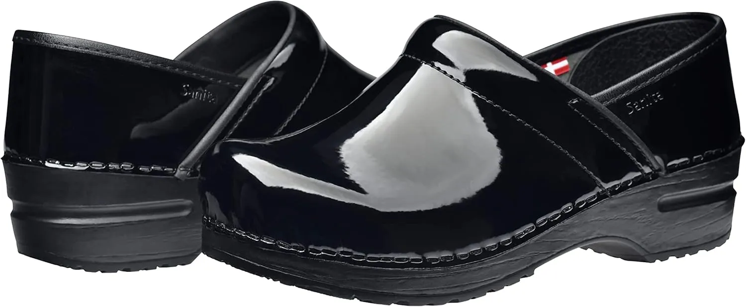 Sanita Pro Patent Wide Professional Clogs for Women - Arch Support, Durable, Closed-Back Slip-On Shoes