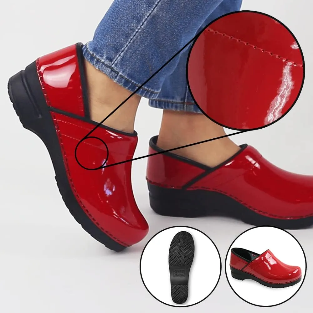 Sanita Pro Patent Wide Professional Clogs for Women - Arch Support, Durable, Closed-Back Slip-On Shoes