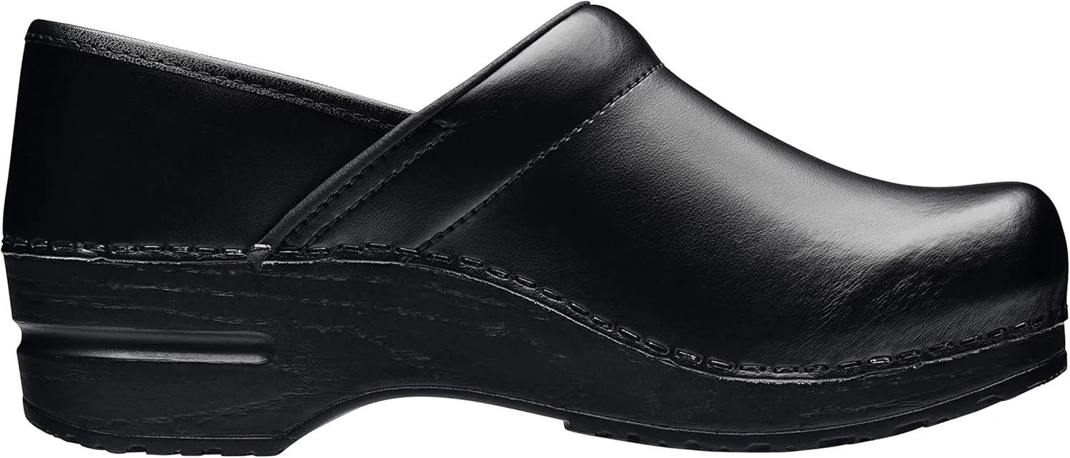 Sanita PU-Coated Leather Clogs for Women - Arch Support, Durable, Closed-Back, APMA-Approved Slip-On Shoes
