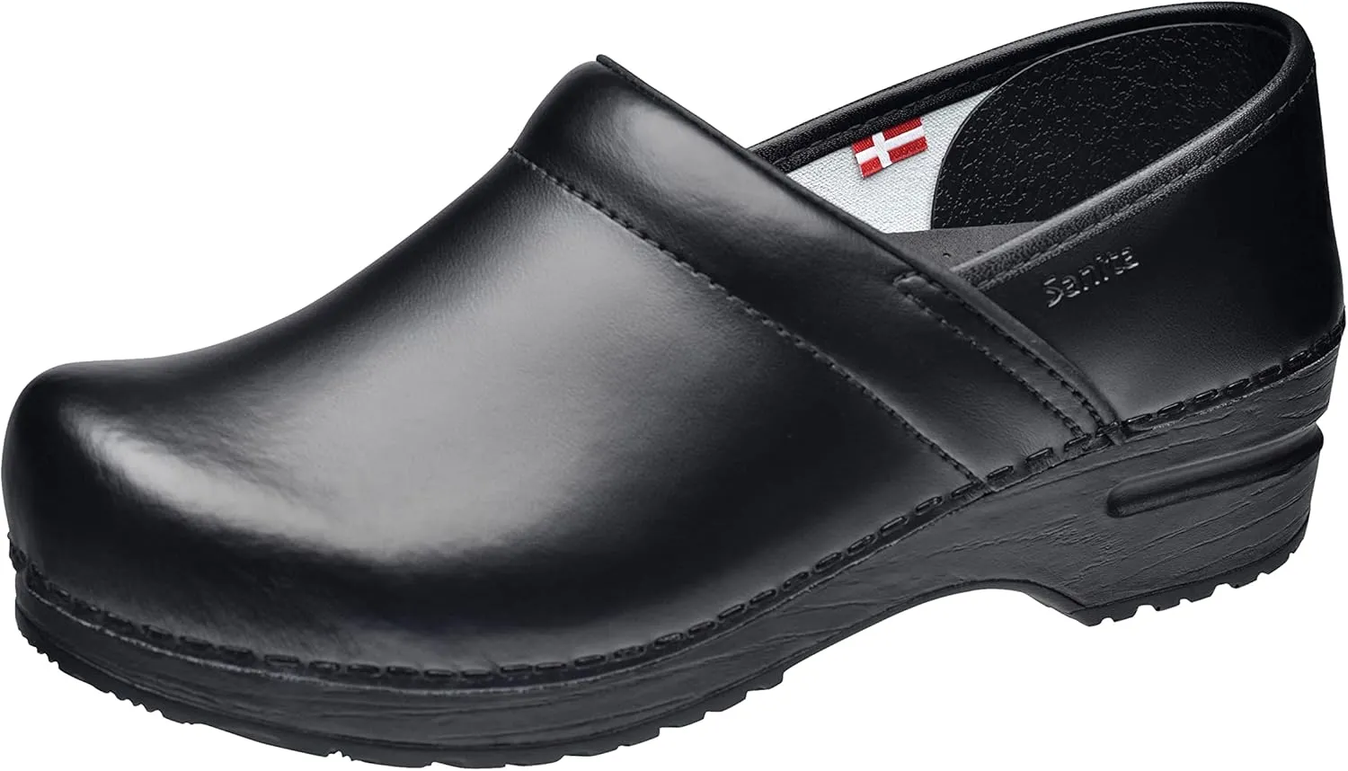 Sanita PU-Coated Leather Clogs for Women - Arch Support, Durable, Closed-Back, APMA-Approved Slip-On Shoes