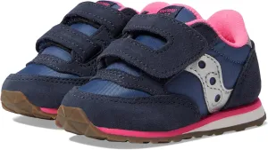 Saucony Kids Baby Jazz Hook & Loop Sneaker, Navy/Silver/Pink, 4 US Unisex Toddler