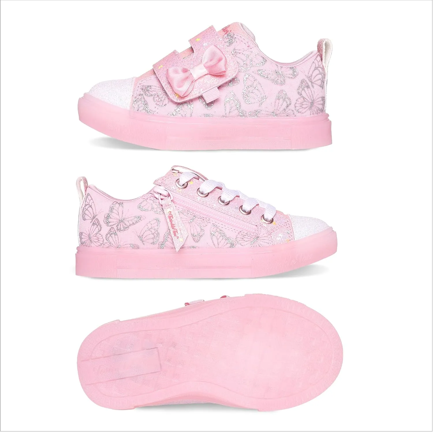 Skechers Girls' Twinkle Sparks ICE-Heather Sneaker