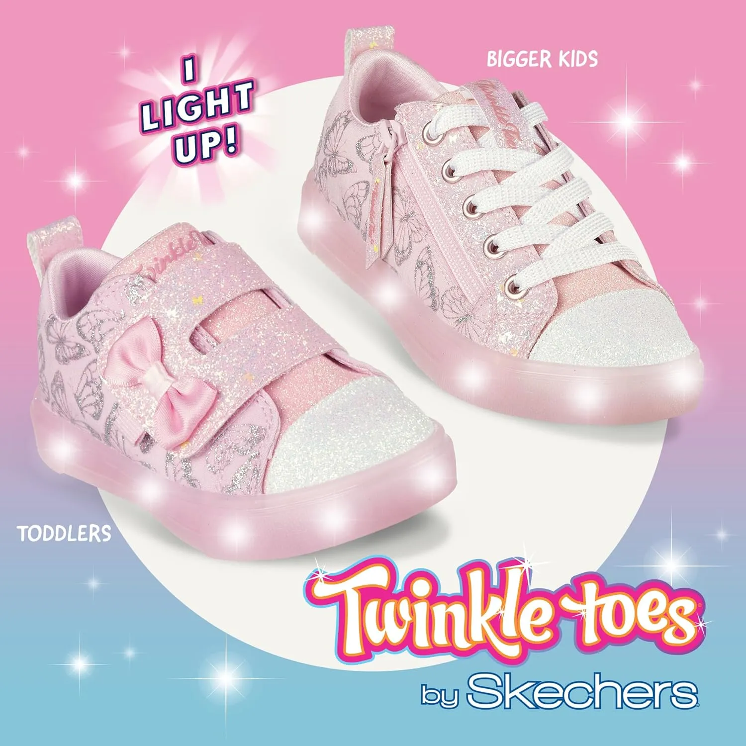 Skechers Girls' Twinkle Sparks ICE-Heather Sneaker