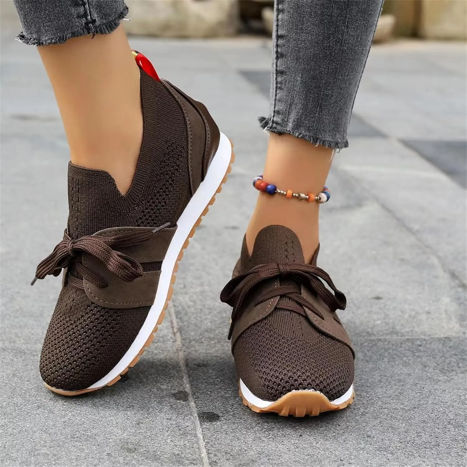 Slip On Sneakers Women Arch Support Walking Tennis Shoes Memory Foam Lightweight Casual Athletic Running Gym Shoes