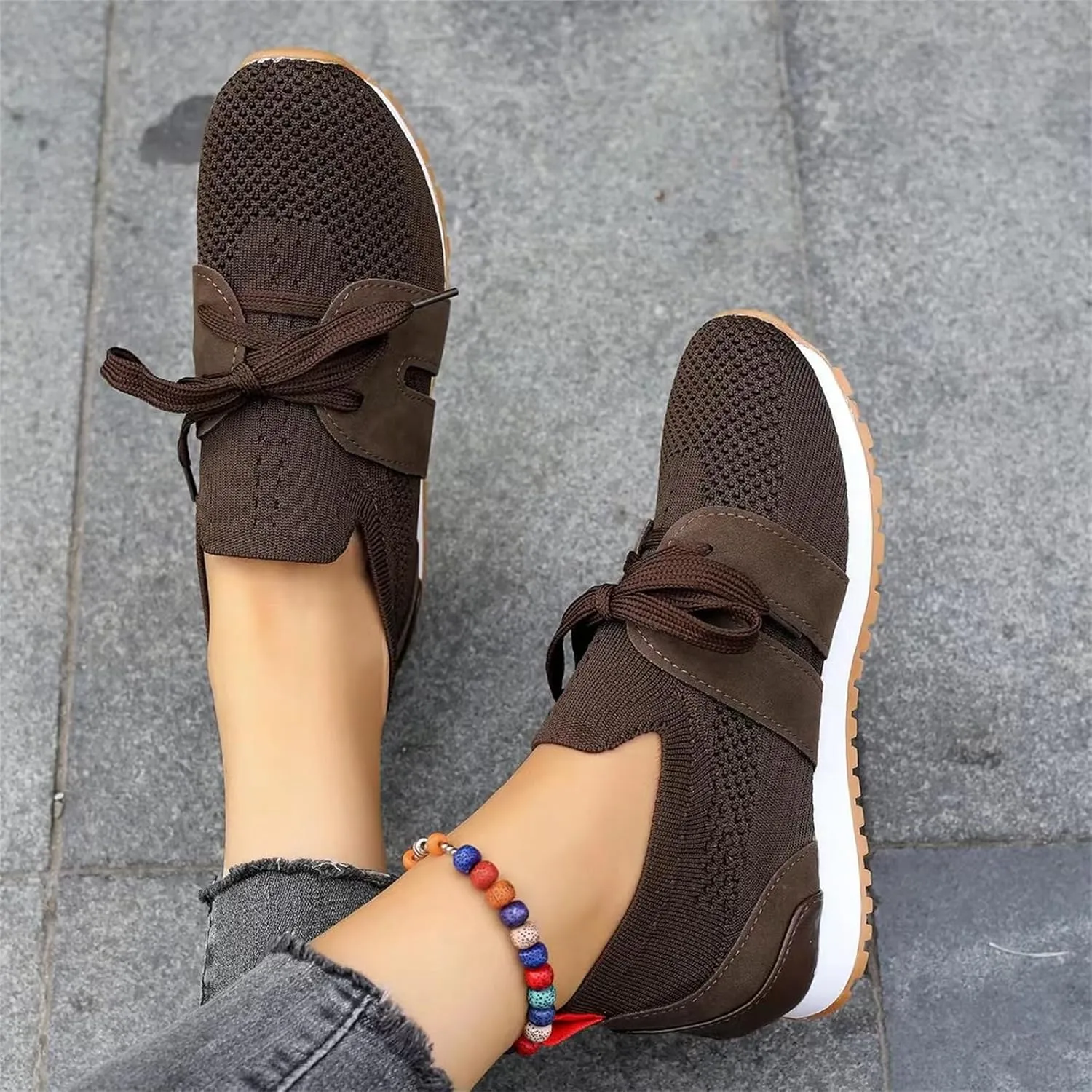 Slip On Sneakers Women Arch Support Walking Tennis Shoes Memory Foam Lightweight Casual Athletic Running Gym Shoes