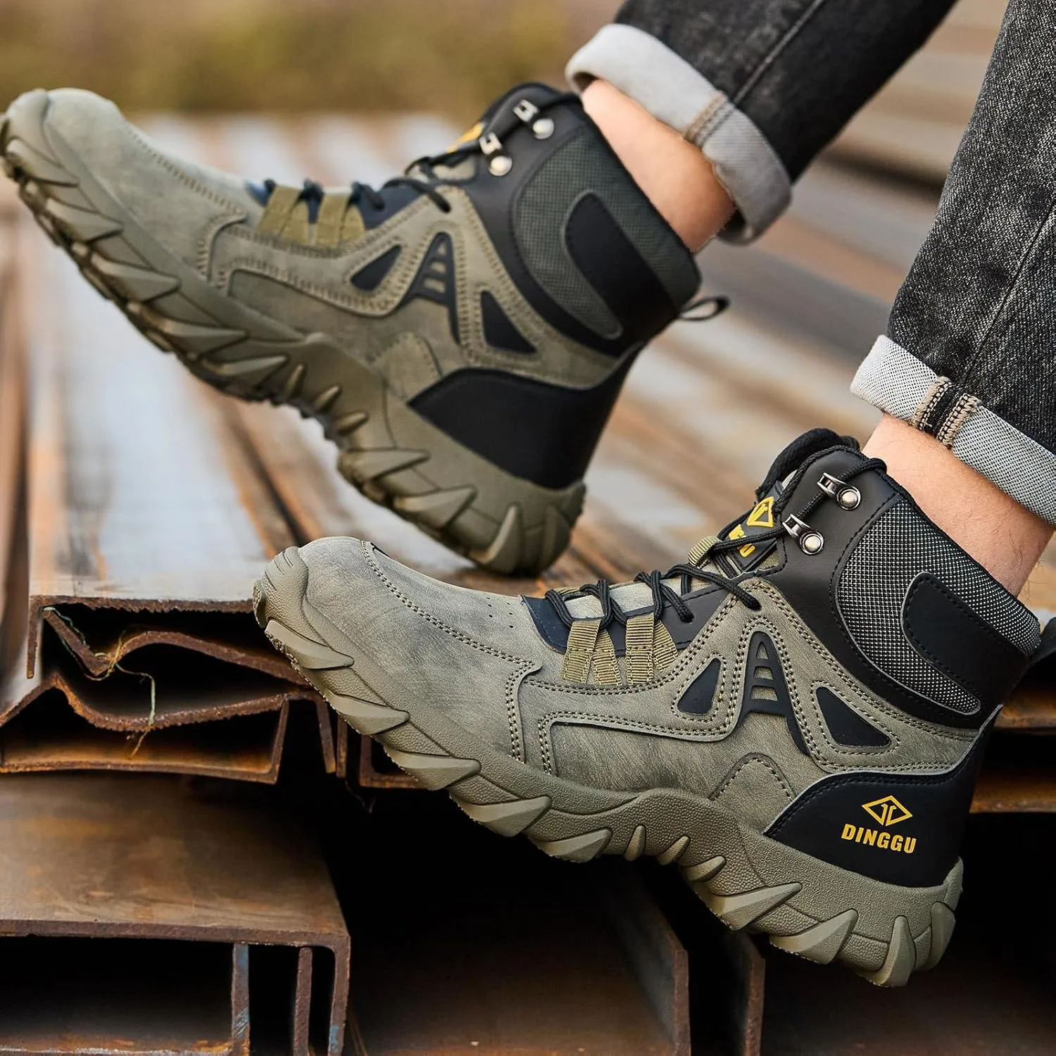 Steel Toe Boots for Men Safety Work Boots ComfortableIndestructible Industrial & Construction Shoes Mens Composite Toe Boots