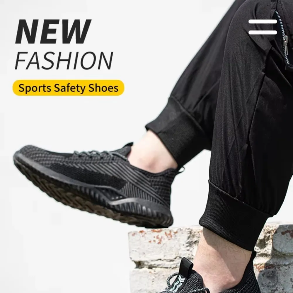 Steel Toe Safety Shoes, 200J Impact Protection, Slip-Resistant Outsole, Breathable, Durable Materials