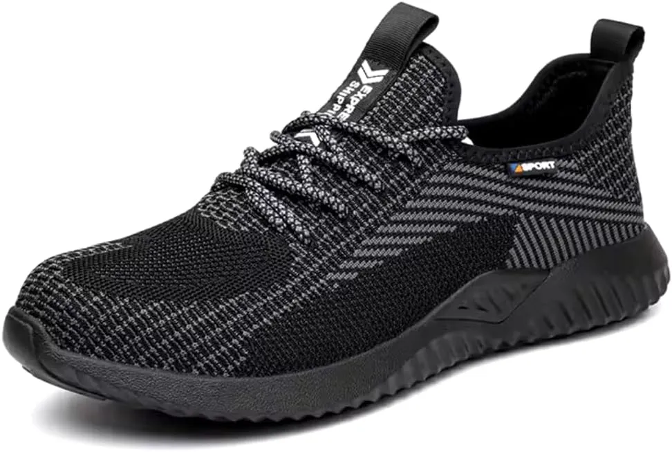 Steel Toe Safety Shoes, 200J Impact Protection, Slip-Resistant Outsole, Breathable, Durable Materials