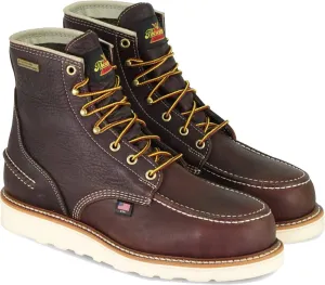 Thorogood 1957 Series 6 Waterproof Moc Toe Work Boots for Men - Soft Toe, Full-Grain Leather with Slip-Resistant Wedge Outsole and Shock-Absorbing Footbed
