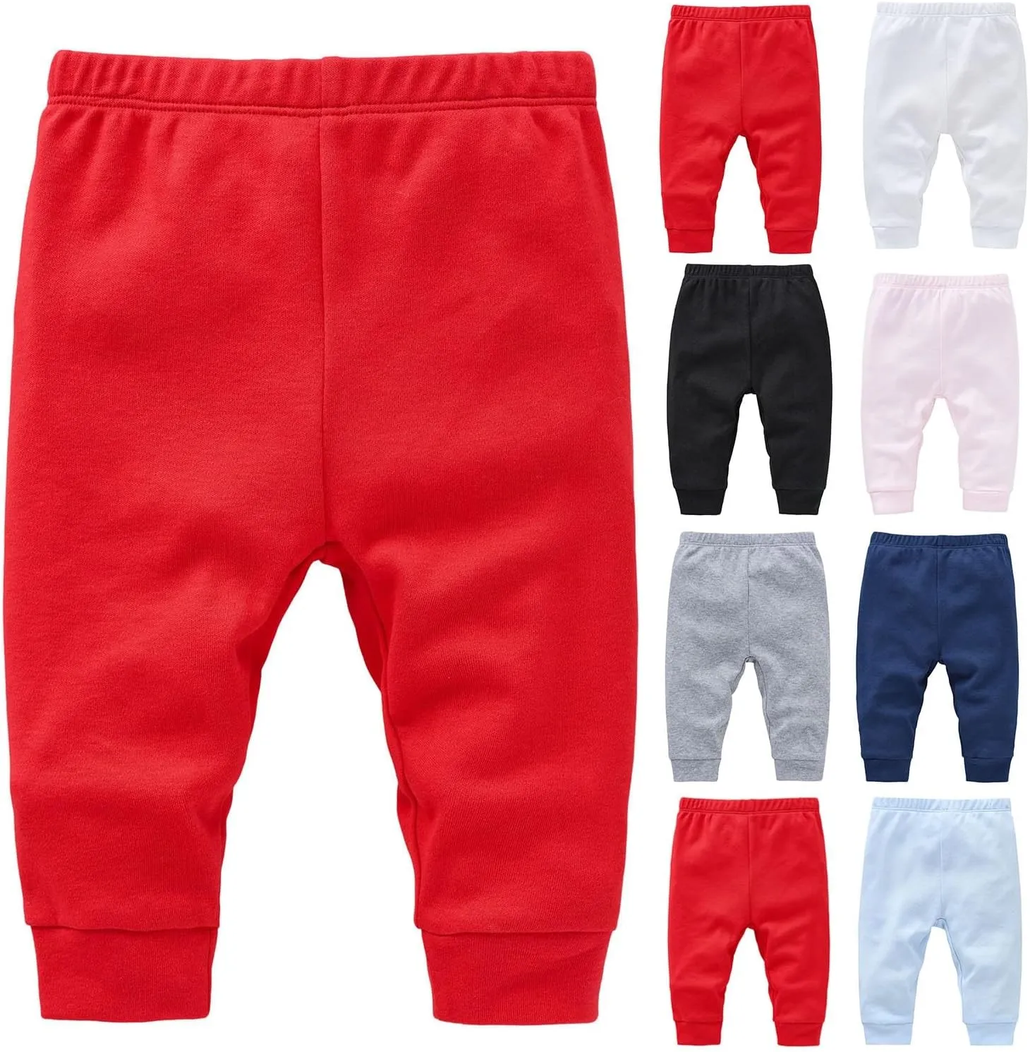 Toddler Pull On Joggers Plain Sweatpants Elastic Waist ounge Pants for Baby Boys Girls Relaxed Fit Jogger Sweatpants