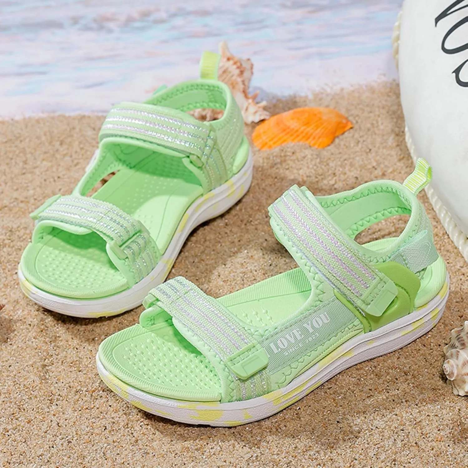 Toddler Sandals Girls Boys Beach Sandals Adjustable Strap Open Toe Sandal Flat Casual Summer Sport Shoes for Kids