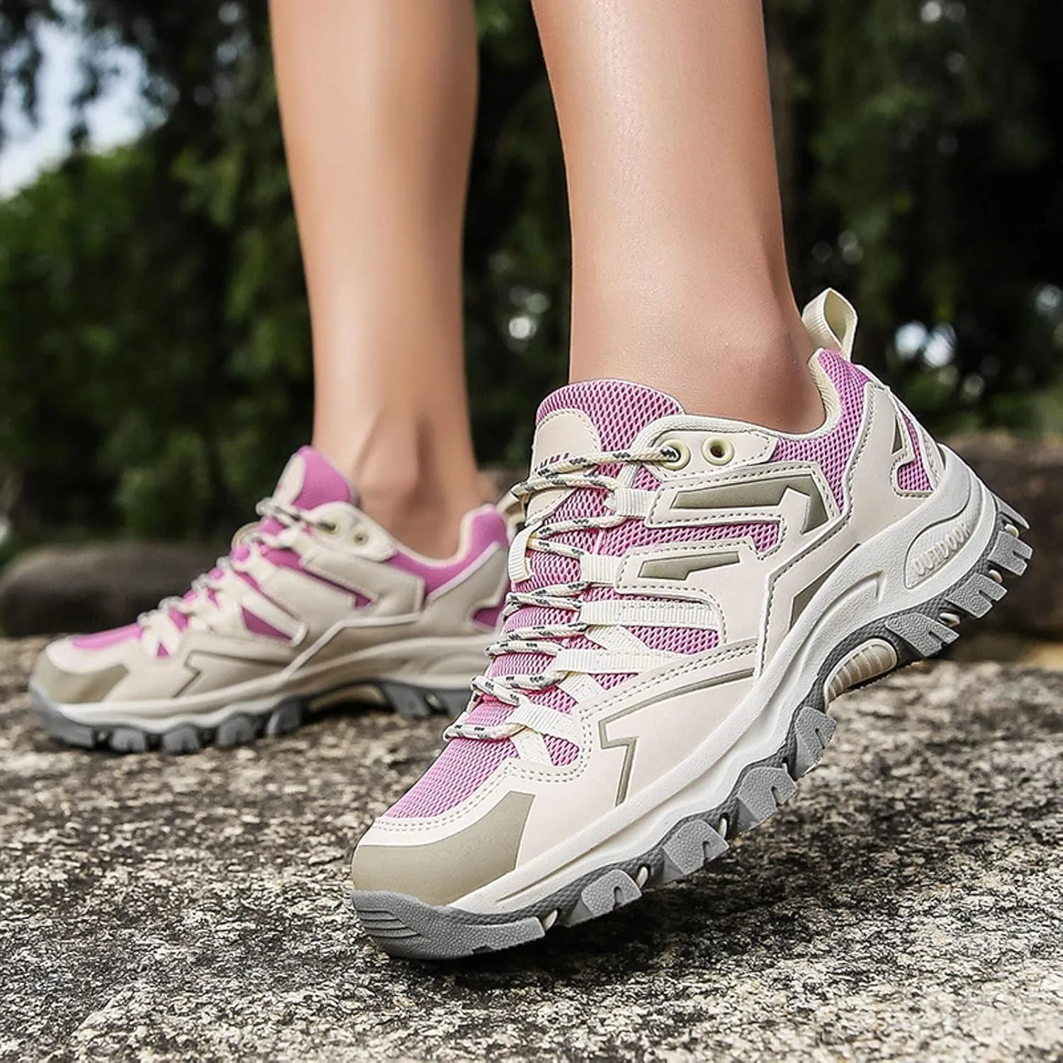 Women Fashion Sneakers Business Casual Shoes Women Sneakers Fashion Summer New Pattern Comfortable Thick Sole Lace Up Non Slip Couple Mountaineering Shoes Espadrilles Workout Gym Outdoor Shoes