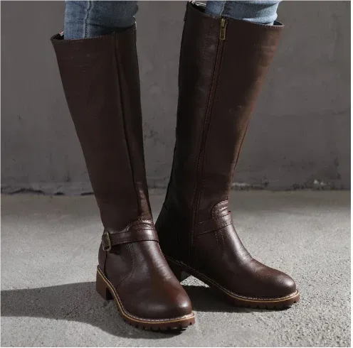 Women Leather Knee High Boots