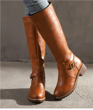 Women Leather Knee High Boots