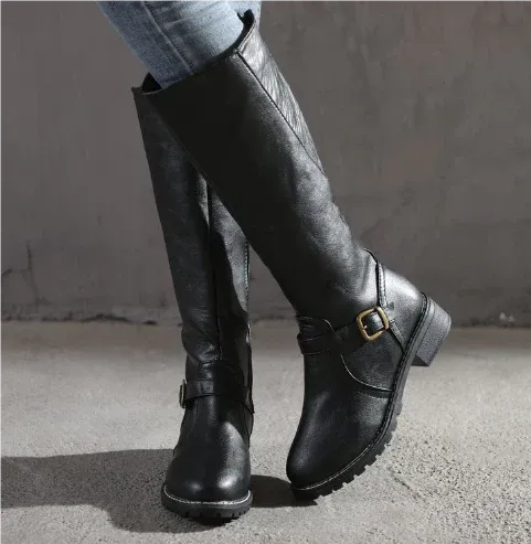 Women Leather Knee High Boots