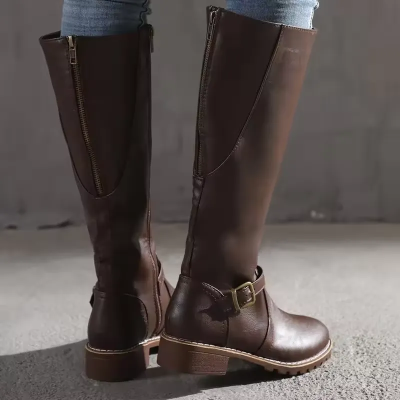 Women Leather Knee High Boots