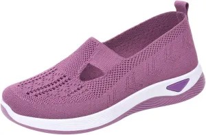 Women Slip On Sneakers Lightweight Walking Shoes Breathable Mesh Casual Comfortable Flats Non Slip Loafers