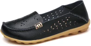 Womens Boat Shoes Comfort Walking Cute Flat Loafer Hollow Flowers Breathable Sandals, Summer Casual Closed Toe Flat Sandals Comfortable Slip On Boat Shoe All Day Comfort
