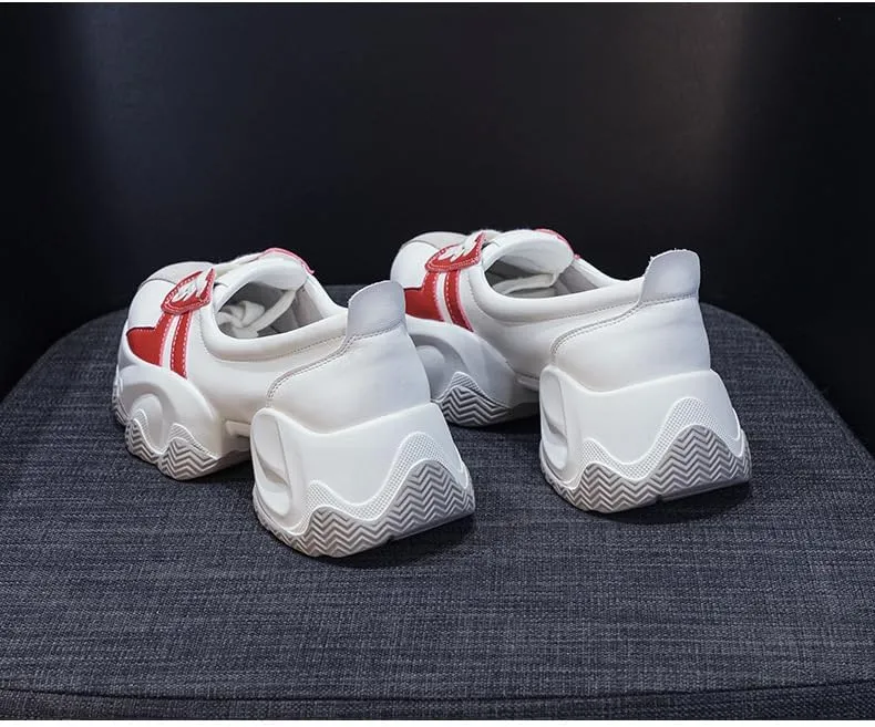 Women's Orthopedic Sneakers Stylish Fashion Lace Up Height Increasing Chunky Platform Dad Shoes for Walking