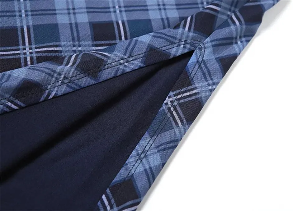 Women's Plaid Print Hip Skirt, Slim Pencil Preppy Style Slit Midi Skirt
