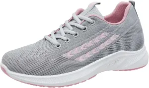 Women's Shoes Sneakers Lace Up Knit Mesh Sport Shoes Breathable Lightweight Casual Walking Workout Training Shoes