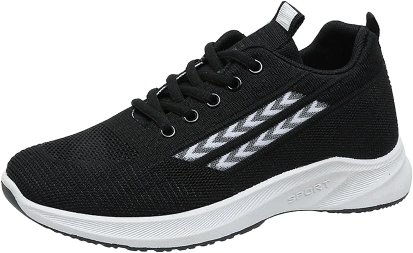 Women's Shoes Sneakers Lace Up Knit Mesh Sport Shoes Breathable Lightweight Casual Walking Workout Training Shoes