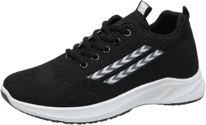 Women's Shoes Sneakers Lace Up Knit Mesh Sport Shoes Breathable Lightweight Casual Walking Workout Training Shoes