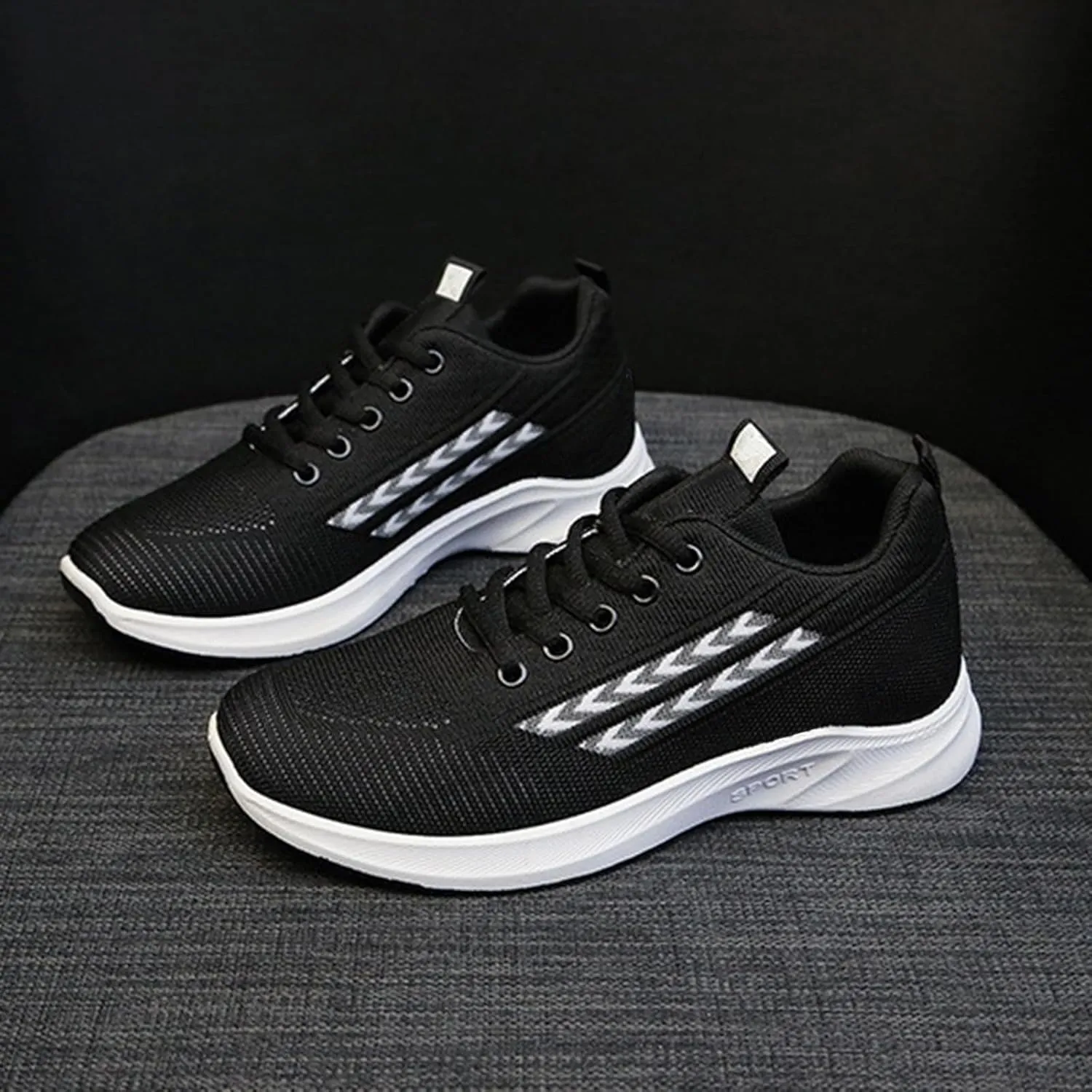 Women's Shoes Sneakers Lace Up Knit Mesh Sport Shoes Breathable Lightweight Casual Walking Workout Training Shoes