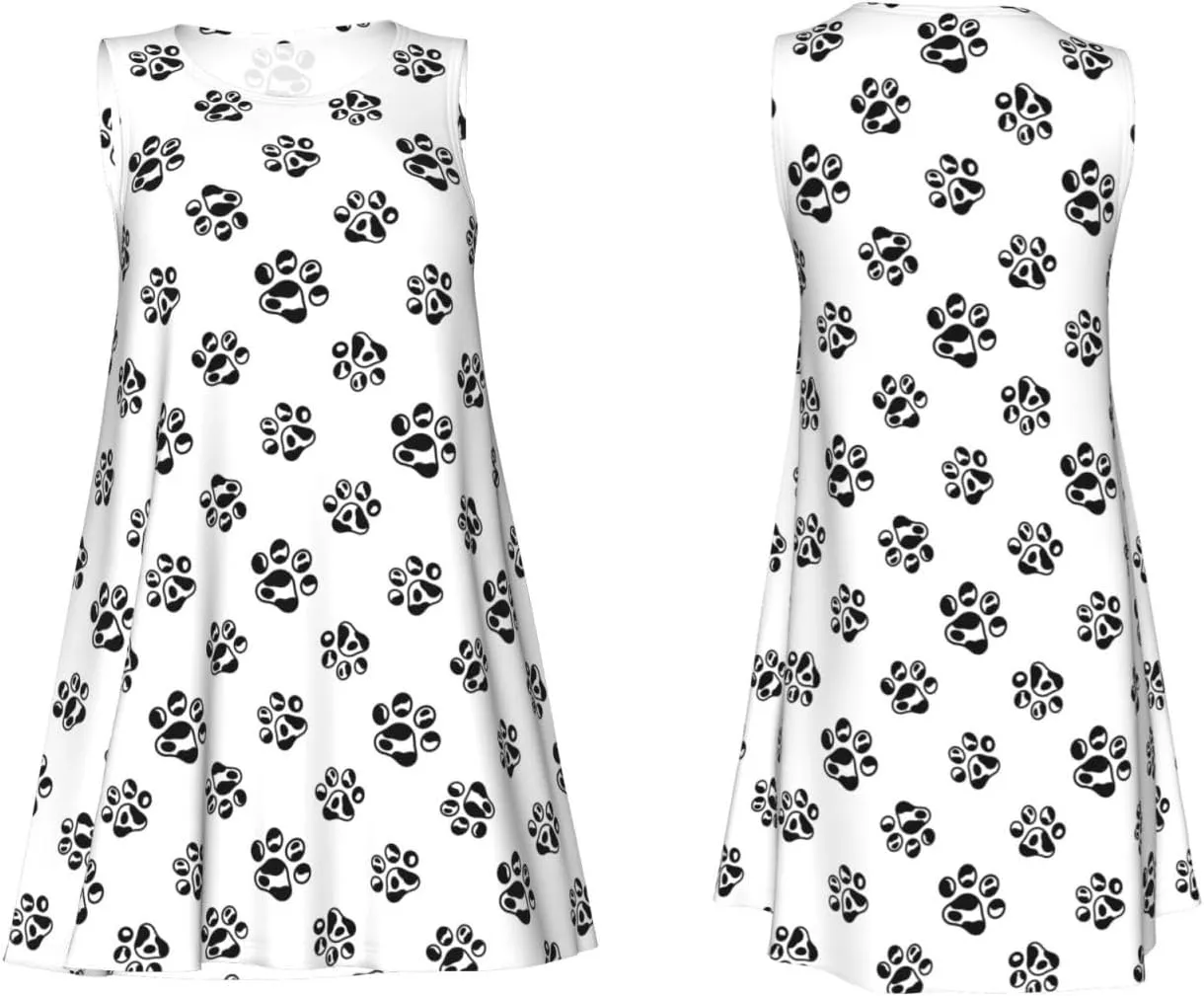 Womens Sleeveless Dress A-Line Flare Tank Dress Loose Sun Dresses Summer Flowy Swing Sundress Round Neck Outfit