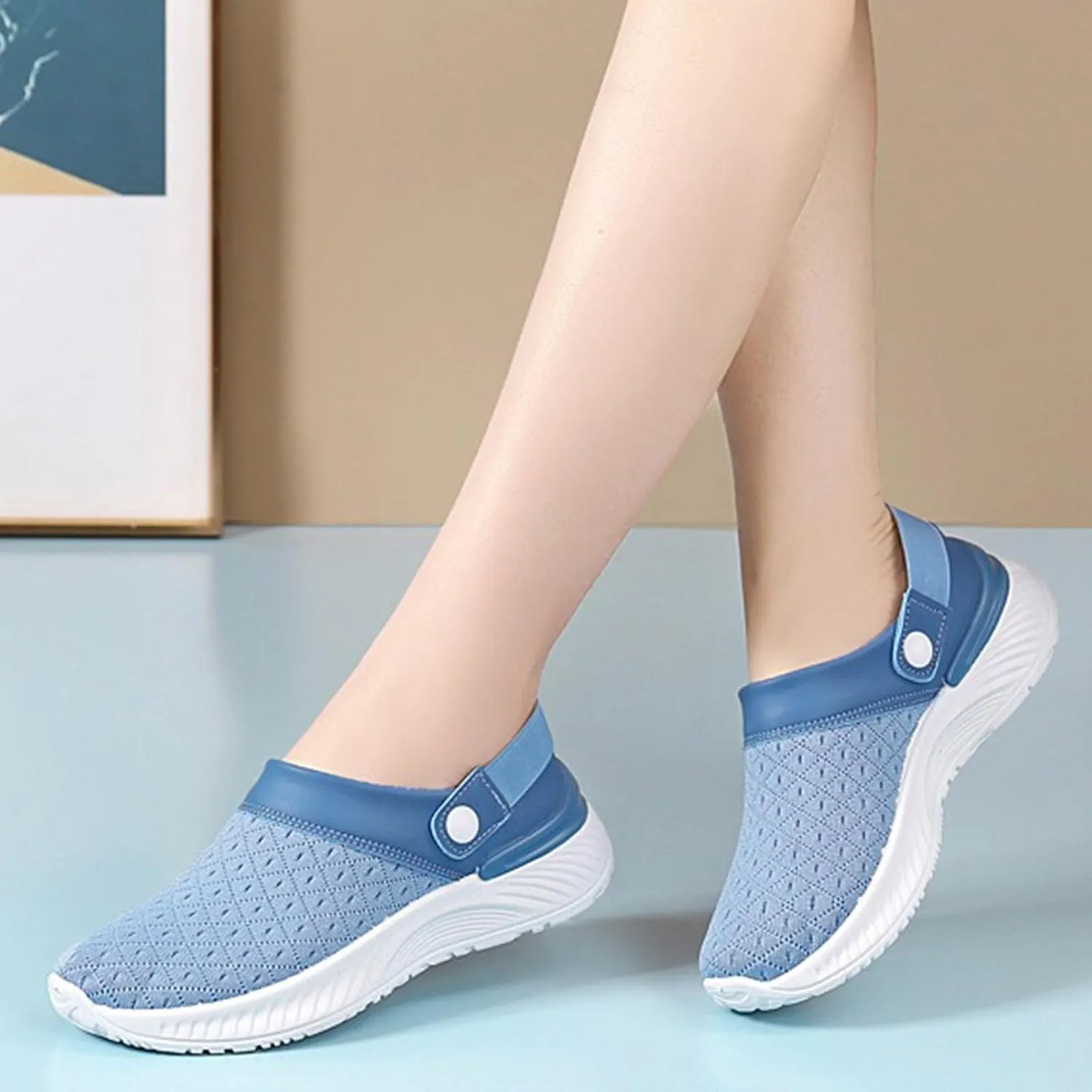 Womens Slip On Shoes Lightweight Walking Shoes Work Non Slip Sneakers Shoes Women's Gym Workout Sneaker
