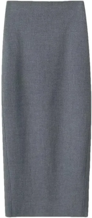 Women's Straight Tube Midi Skirt Women Zipper Split Summer Skirt
