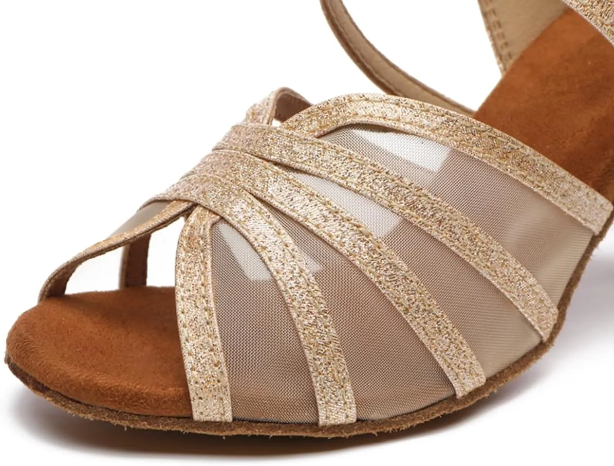 Women's Stylish Open Toe Ballroom Latin Tango Rumba Party Wedding Practice Dance Shoes