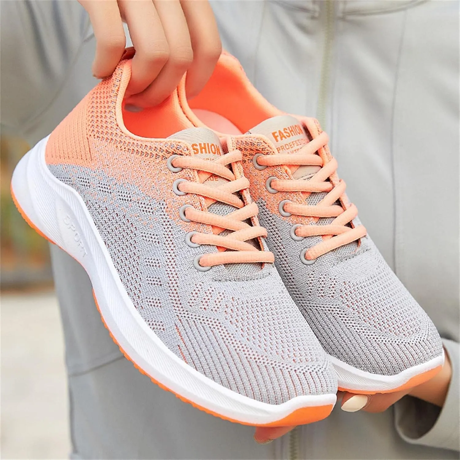 Women's Walking Shoes Mesh Breathable Lightweight Fashion Tennis Shoes Men Walking White Casual Shoes Waterproof Sneakers Brown Tennis Shoe Trainers Shoe