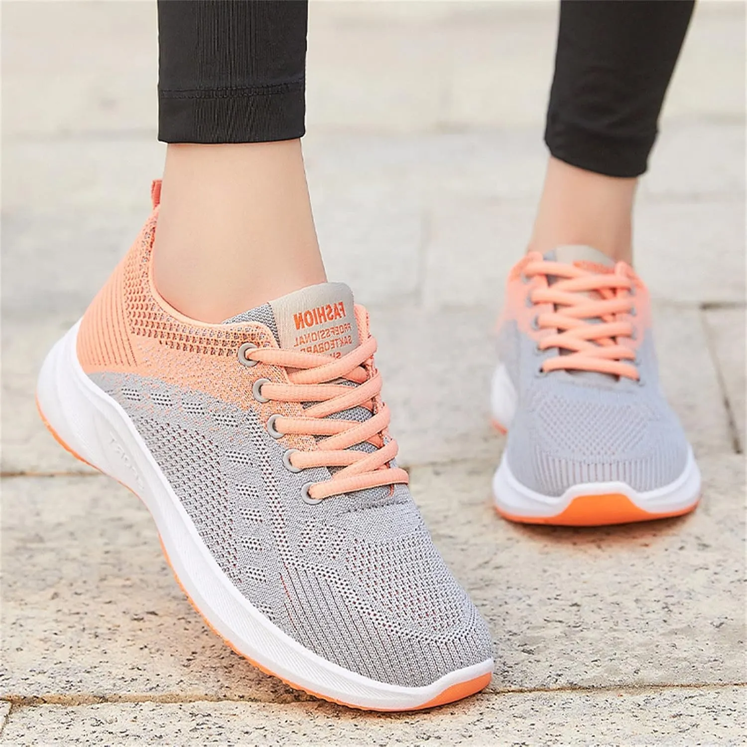 Women's Walking Shoes Mesh Breathable Lightweight Fashion Tennis Shoes Men Walking White Casual Shoes Waterproof Sneakers Brown Tennis Shoe Trainers Shoe