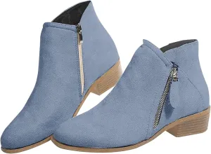 Womens Winter Boots Ankle Cowboy Booties Wide Width Short Western Boots for Women Short Walking Boot Comfy Soft Cover Heel Chunky Low Heel Classic Pointed Toe