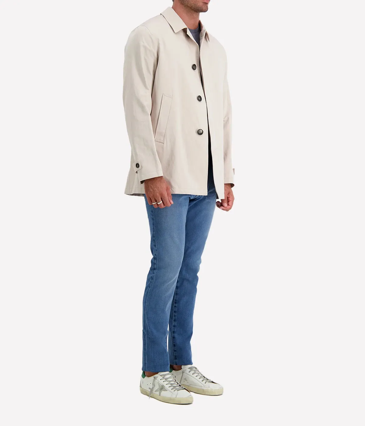 Woven Raincoat in Natural