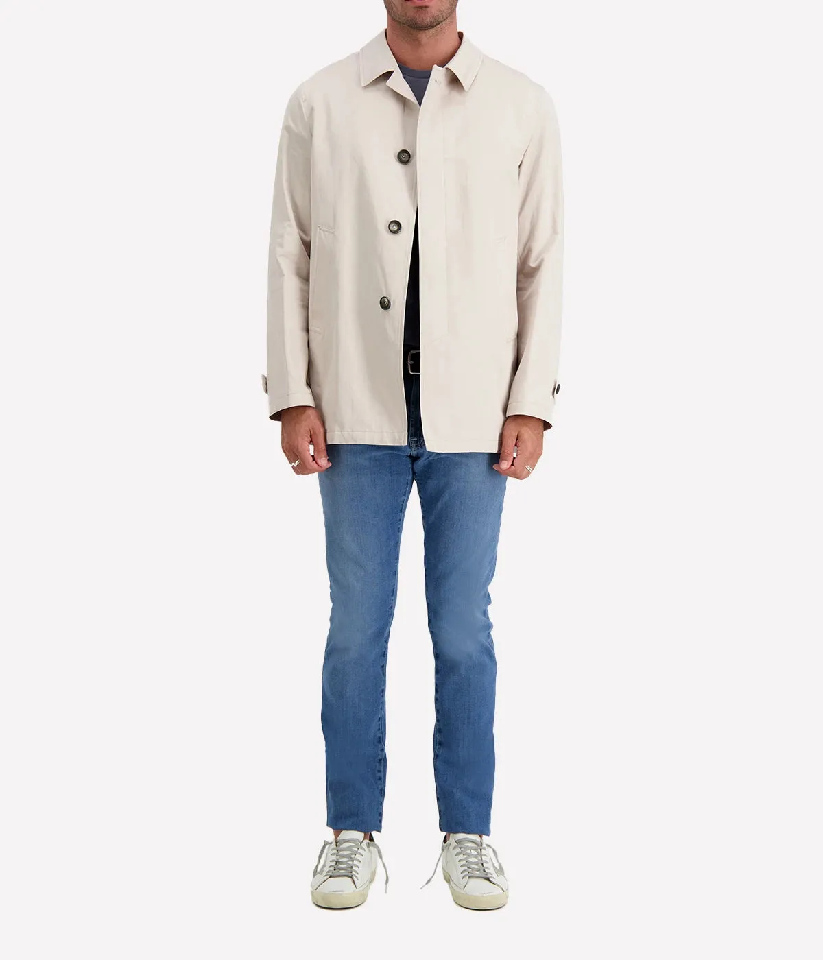 Woven Raincoat in Natural