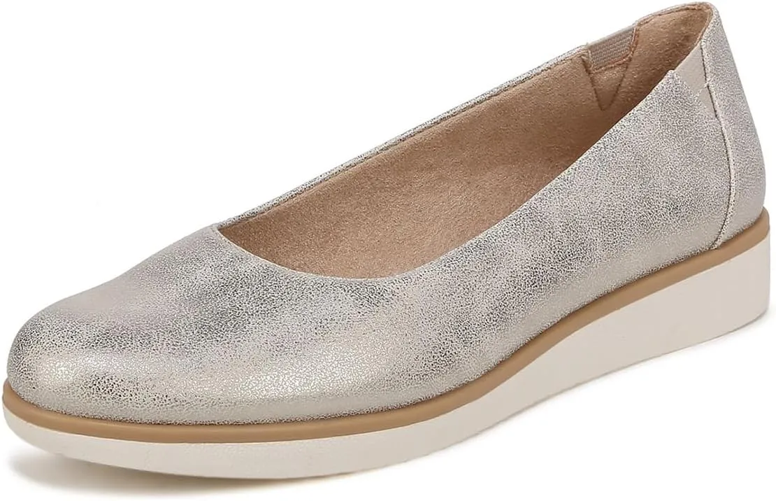 YDN Women Retro Closed Round Toe Ballet Flats Wedge Heels Slip On Ballerina Shoes for Dressy Prom Dancing Size 4-16 US