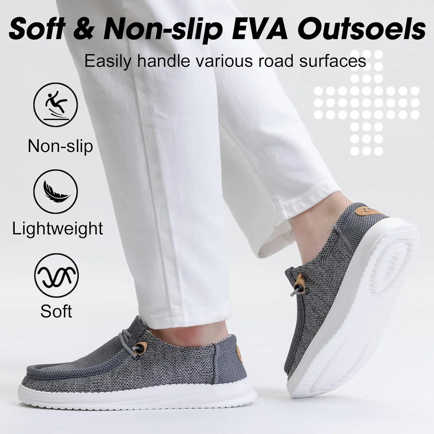 ZYEN Slip On Loafers for Men Arch Support Casual Shoes Comfortable Lightweight Walking Shoes 8802 Size 6-16
